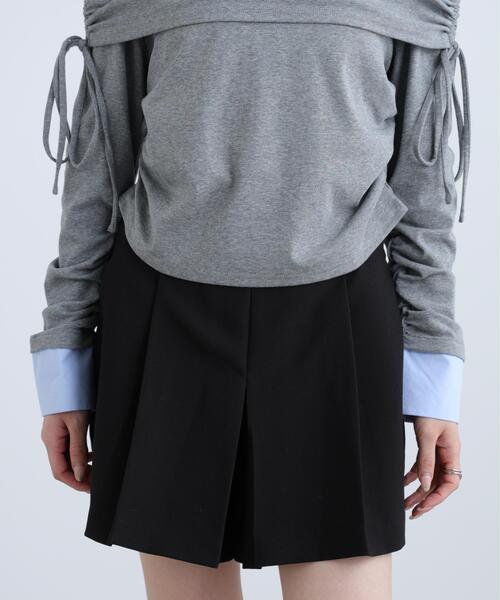 FREE'S MART（フリーズマート）の「◆シャツレイヤードオフショルダー（Tシャツ/カットソー・レディース・グレー/ブラック・FREE）」の13枚目の写真