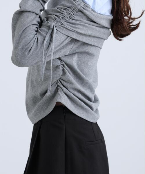 FREE'S MART（フリーズマート）の「◆シャツレイヤードオフショルダー（Tシャツ/カットソー・レディース・グレー/ブラック・FREE）」の12枚目の写真