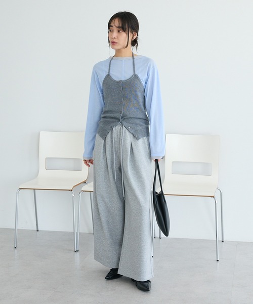 CRAFT STANDARD BOUTIQUE(クラフトスタンダードブティック)の「ダンボールニットタックパンツ(その他パンツ・レディース・ブラウン/杢グレー・L/M)」の3枚目の写真
