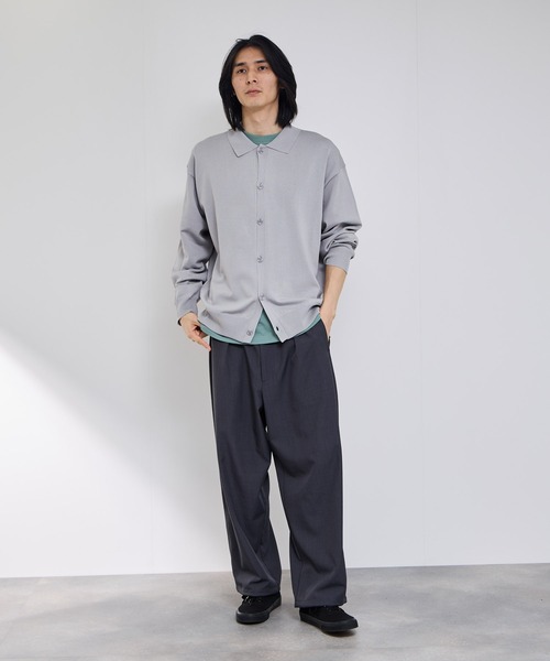URBAN COLLECTION(アーバンコレクション)の「URBAN COLLECTIONポリニット ポロカーディガン(カーディガン/ボレロ・メンズ・ブラック/サックスブルー/グレー・S/M/L/XL)」の17枚目の写真