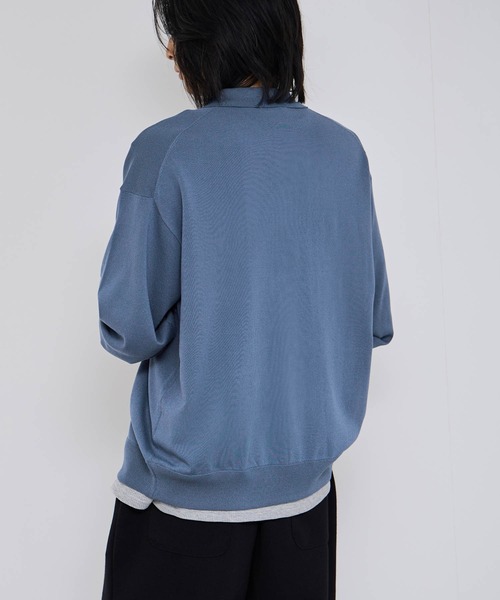 URBAN COLLECTION(アーバンコレクション)の「URBAN COLLECTIONポリニット ポロカーディガン(カーディガン/ボレロ・メンズ・ブラック/サックスブルー/グレー・S/M/L/XL)」の19枚目の写真