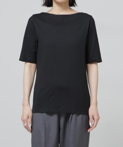 NANO universe（ナノユニバース）の「Anti Soaked(R) 汗染み防止ボートネックTシャツ（Tシャツ/カットソー・レディース・トップグレー/ブラック/ホワイト/チャコール・S/M/L）」の19枚目の写真