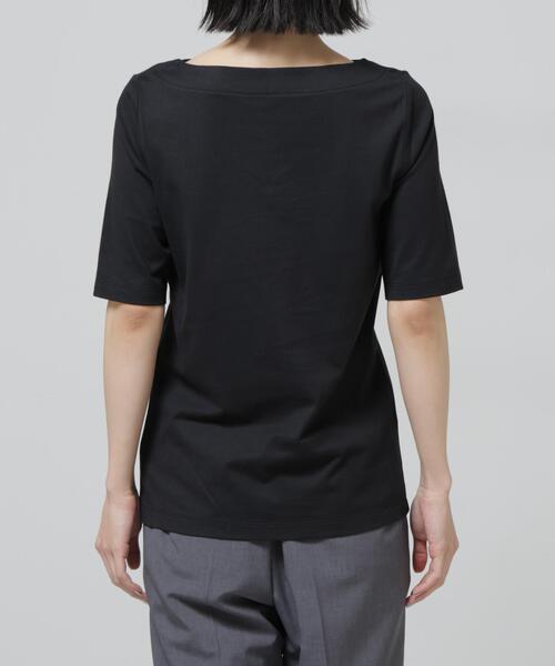 NANO universe（ナノユニバース）の「Anti Soaked(R) 汗染み防止ボートネックTシャツ（Tシャツ/カットソー・レディース・トップグレー/ブラック/ホワイト/チャコール・S/M/L）」の17枚目の写真