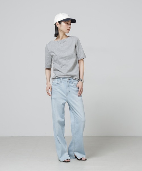 NANO universe（ナノユニバース）の「Anti Soaked(R) 汗染み防止ボートネックTシャツ（Tシャツ/カットソー・レディース・トップグレー/ブラック/ホワイト/チャコール・S/M/L）」の18枚目の写真