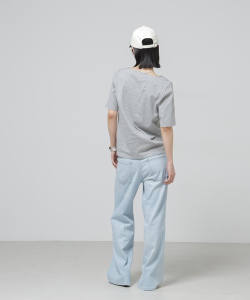 NANO universe（ナノユニバース）の「Anti Soaked(R) 汗染み防止ボートネックTシャツ（Tシャツ/カットソー・レディース・トップグレー/ブラック/ホワイト/チャコール・S/M/L）」の20枚目の写真