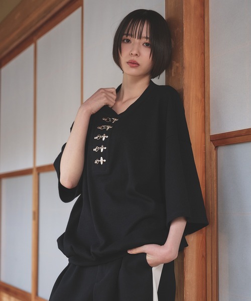 狐独(コドク)の「ファイヤーフックワッフルTシャツ(Tシャツ/カットソー・メンズ・パープル/サックスブルー/ブラック・LARGE/MEDIUM)」の22枚目の写真