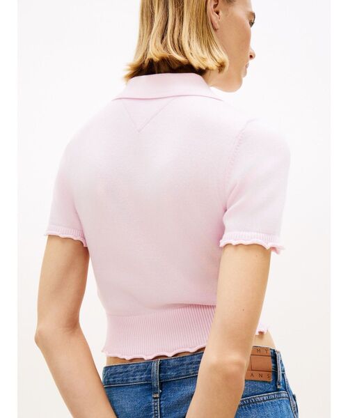tommy jeans(トミー ジーンズ)の「ショートスリーブポロセーター(ニット/セーター・レディース・ブラック/ホワイト/ピンク・MEDIUM/SMALL/X-SMALL)」の9枚目の写真