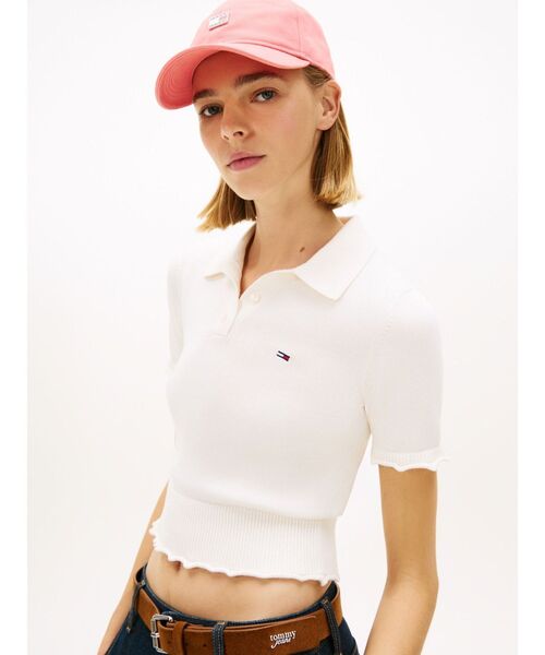 tommy jeans(トミー ジーンズ)の「ショートスリーブポロセーター(ニット/セーター・レディース・ブラック/ホワイト/ピンク・MEDIUM/SMALL/X-SMALL)」の14枚目の写真