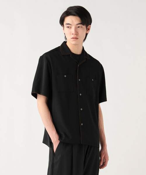 BEAMS HEART(ビームスハート)の「【6/18値下げ】ブランケットステッチ オープンカラー シャツ(ユニセックス)(シャツ/ブラウス・メンズ・ブラック/ブラウン・MEDIUM/SMALL/LARGE)」の5枚目の写真