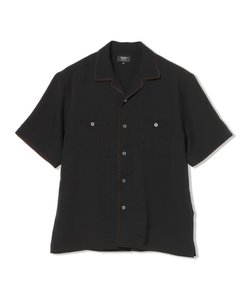 BEAMS HEART(ビームスハート)の「【6/18値下げ】ブランケットステッチ オープンカラー シャツ(ユニセックス)(シャツ/ブラウス・メンズ・ブラック/ブラウン・MEDIUM/SMALL/LARGE)」の6枚目の写真