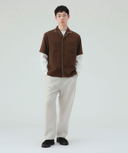 BEAMS HEART(ビームスハート)の「【6/18値下げ】ブランケットステッチ オープンカラー シャツ(ユニセックス)(シャツ/ブラウス・メンズ・ブラック/ブラウン・MEDIUM/SMALL/LARGE)」の9枚目の写真