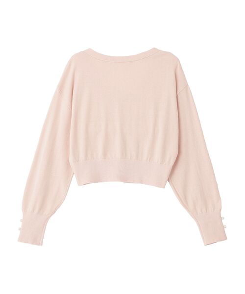 Maison de FLEUR（メゾンドフルール）の「ビジューリボンカーディガン（カーディガン/ボレロ・レディース・ブラック/ピンク・FREE）」の7枚目の写真