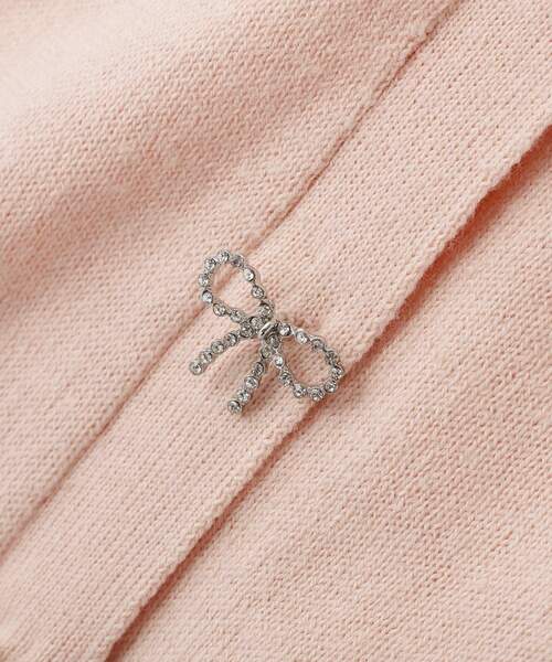 Maison de FLEUR（メゾンドフルール）の「ビジューリボンカーディガン（カーディガン/ボレロ・レディース・ブラック/ピンク・FREE）」の12枚目の写真