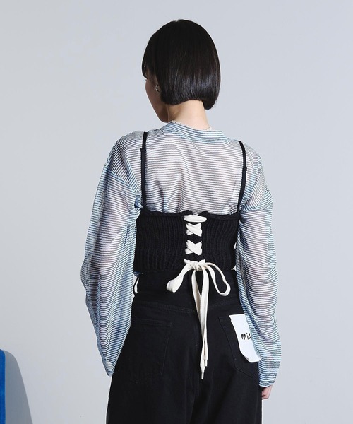 ROSE BUD(ローズバッド)の「(mici)KNIT BUSTIER(ニット/セーター・レディース・ブラック/ライトグリーン・ONE SIZE)」の6枚目の写真