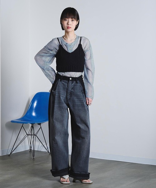 ROSE BUD(ローズバッド)の「(mici)KNIT BUSTIER(ニット/セーター・レディース・ブラック/ライトグリーン・ONE SIZE)」の7枚目の写真