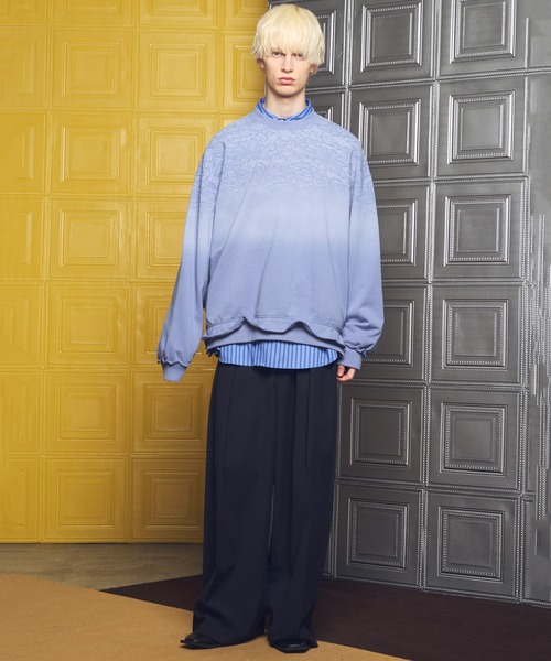 MAISON SPECIAL（メゾンスペシャル）の「《UNISEX》【Italian Dead Stock Fabric】Prime-Over Long Sleeve Regular Collar Shirt/【イタリアンデッドストックファブリック】プライムオーバーロングスリーブレギュラーカラーシャツ【MAISON SPECIAL/メゾンスペシャル】（シャツ/ブラウス・メンズ・ライトグリーン/ライトブルー/その他1/ブルー・0/2/1）」の8枚目の写真