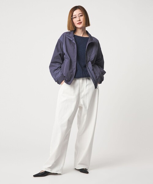 conte（コンテ）の「＜conte＞テープヤーン ボートネックニット（ニット/セーター・レディース・ネイビー/ベージュ・FREE）」の5枚目の写真