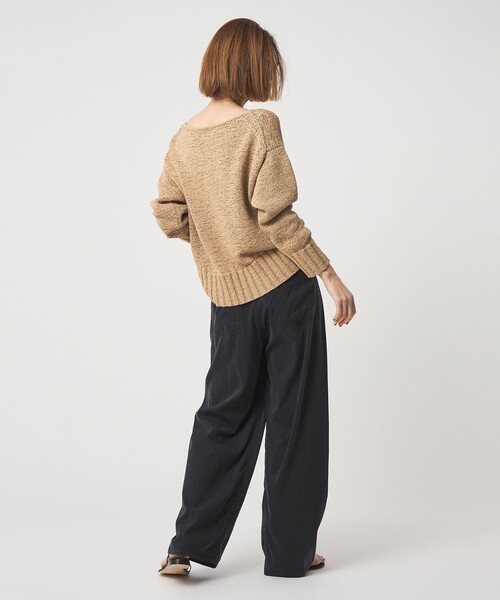 conte（コンテ）の「＜conte＞テープヤーン ボートネックニット（ニット/セーター・レディース・ネイビー/ベージュ・FREE）」の8枚目の写真