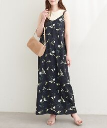 フラワープリントキャミワンピース