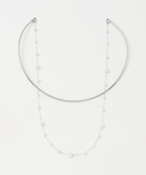 EMMEL REFINES（エメルリファインズ）の「＜kaene＞ドロップレット フェイクパール ２レン ネックレス＜Select by EMMEL REFINES＞（ネックレス・レディース・シルバー/ゴールド・FREE）」の2枚目の写真