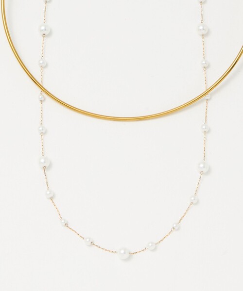 EMMEL REFINES（エメルリファインズ）の「＜kaene＞ドロップレット フェイクパール ２レン ネックレス＜Select by EMMEL REFINES＞（ネックレス・レディース・シルバー/ゴールド・FREE）」の3枚目の写真