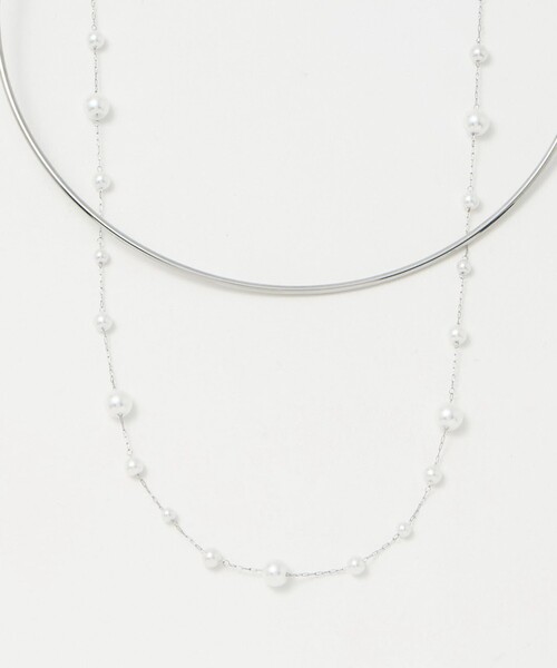 EMMEL REFINES（エメルリファインズ）の「＜kaene＞ドロップレット フェイクパール ２レン ネックレス＜Select by EMMEL REFINES＞（ネックレス・レディース・シルバー/ゴールド・FREE）」の4枚目の写真