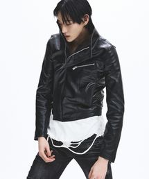 LECYTO（レシト）の「Asymetrique Leather Jacket_[Black]（ライダースジャケット）」