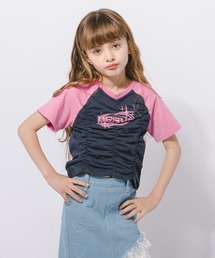 URBAN CHERRY（アーバンチェリー）の「【綿100% 吸水速乾】プラネットロゴギャザーラグランTシャツ（Tシャツ/カットソー）」