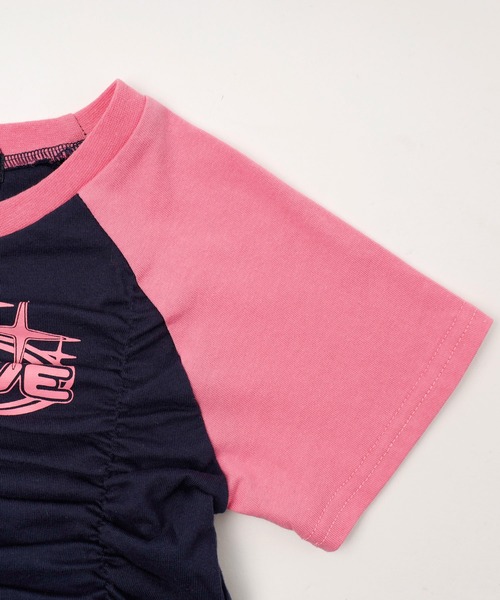 URBAN CHERRY(アーバンチェリー)の「【綿100%/吸水速乾】プラネットロゴギャザーラグランTシャツ(Tシャツ/カットソー・キッズ・ブルー/ピンク/ブラック・150cm/140cm/130cm/120cm/110cm)」の20枚目の写真