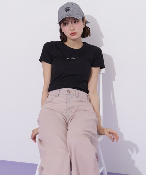 JILL by JILL STUART（ジルバイジルスチュアート）の「SOMETHING 別注レースアップワイドデニムパンツ（デニムパンツ・レディース・ネイビー/ブルー/ピンク・SMALL/MEDIUM）」の7枚目の写真