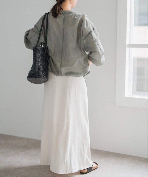 Spick & Span（スピックアンドスパン）の「《WEB限定 / 追加》シアーフロントZIPブルゾン（その他アウター・レディース・ベージュ/グレー・FREE）」の14枚目の写真