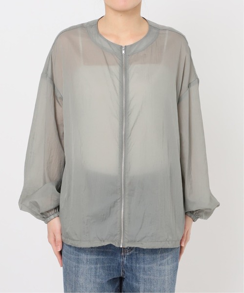 Spick & Span（スピックアンドスパン）の「《WEB限定 / 追加》シアーフロントZIPブルゾン（その他アウター・レディース・ベージュ/グレー・FREE）」の7枚目の写真