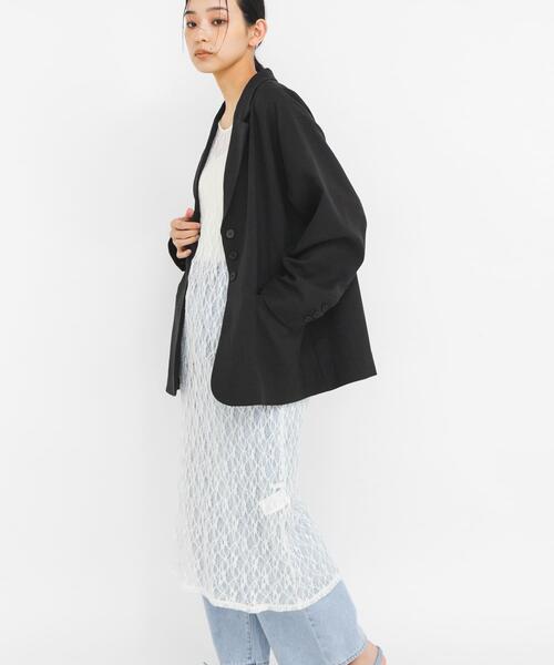 KBF（ケイビーエフ）の「レースロングワンピース（ワンピース・レディース・オフホワイト/ブラック・ONE）」の4枚目の写真