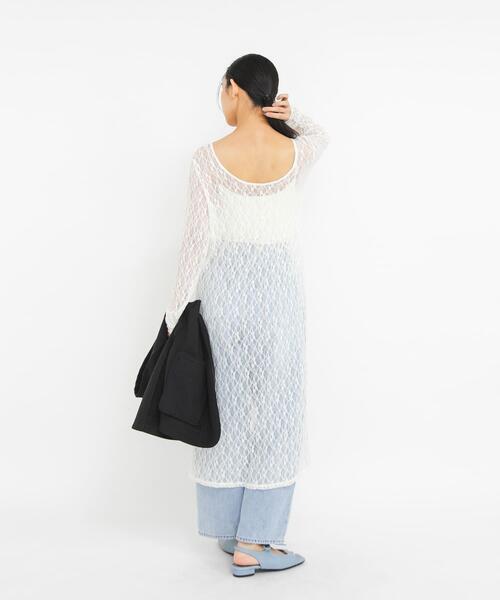 KBF（ケイビーエフ）の「レースロングワンピース（ワンピース・レディース・オフホワイト/ブラック・ONE）」の8枚目の写真