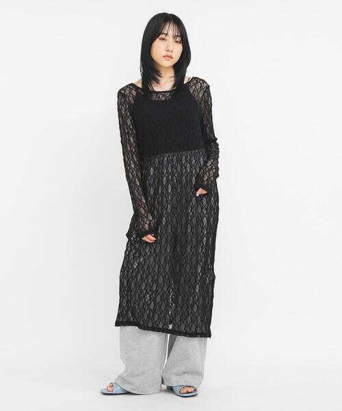 KBF（ケイビーエフ）の「レースロングワンピース（ワンピース・レディース・オフホワイト/ブラック・ONE）」の18枚目の写真