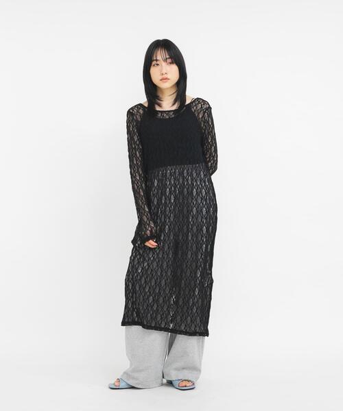KBF（ケイビーエフ）の「レースロングワンピース（ワンピース・レディース・オフホワイト/ブラック・ONE）」の19枚目の写真