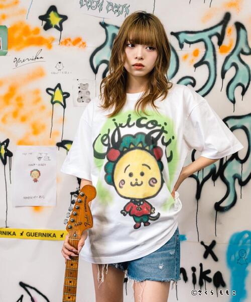 ROYAL FLASH（ロイヤルフラッシュ）の「guernika/ゲルニカ/Drooping COJI-COJI Thumb Doll Spray T-shirt / White（Tシャツ/カットソー・メンズ・ホワイト・L/XL/2XL/M）」の3枚目の写真