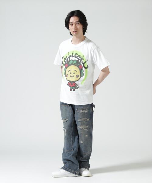ROYAL FLASH（ロイヤルフラッシュ）の「guernika/ゲルニカ/Drooping COJI-COJI Thumb Doll Spray T-shirt / White（Tシャツ/カットソー・メンズ・ホワイト・L/XL/2XL/M）」の7枚目の写真