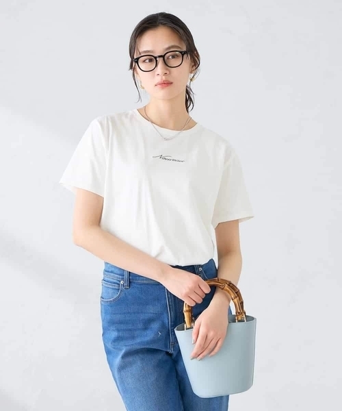 a.v.v(アーヴェヴェ)の「【UVカット/接触冷感】コンパクトロゴTシャツ(Tシャツ/カットソー・レディース・グレー系その他/ブラック/ホワイト・36/38/40)」の2枚目の写真