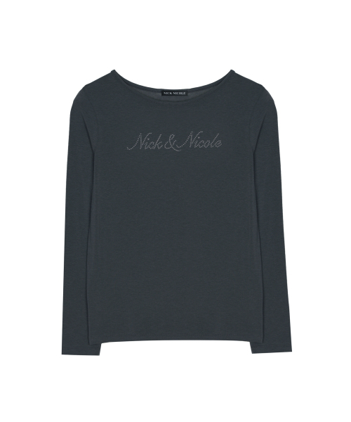 NICK&NICOLE(ニックアンドニコール)の「LETTERING GRAPHIC TOP_CHARCOAL(Tシャツ/カットソー・レディース・その他・FREE)」の4枚目の写真