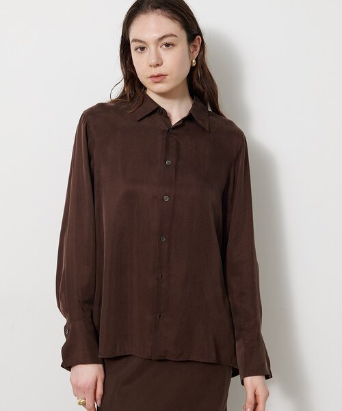 Whim Gazette（ウィムガゼット）の「キュプラフィブリルシャツ（シャツ/ブラウス・レディース・カーキ/ブラウン/ベージュ・FREE）」の6枚目の写真