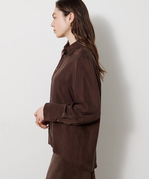 Whim Gazette（ウィムガゼット）の「キュプラフィブリルシャツ（シャツ/ブラウス・レディース・カーキ/ブラウン/ベージュ・FREE）」の7枚目の写真