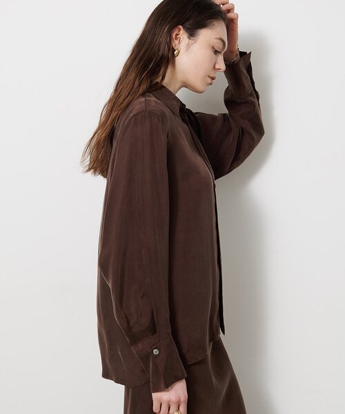 Whim Gazette（ウィムガゼット）の「キュプラフィブリルシャツ（シャツ/ブラウス・レディース・カーキ/ブラウン/ベージュ・FREE）」の8枚目の写真