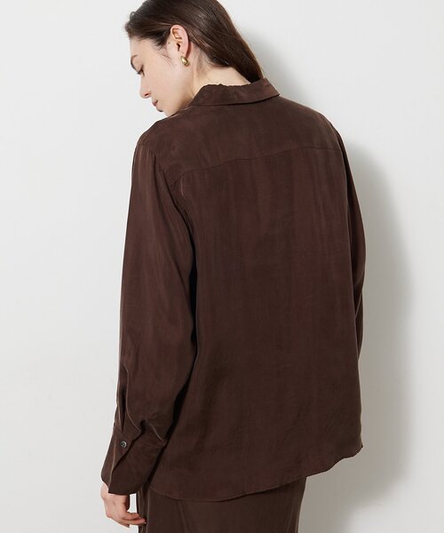 Whim Gazette（ウィムガゼット）の「キュプラフィブリルシャツ（シャツ/ブラウス・レディース・カーキ/ブラウン/ベージュ・FREE）」の9枚目の写真