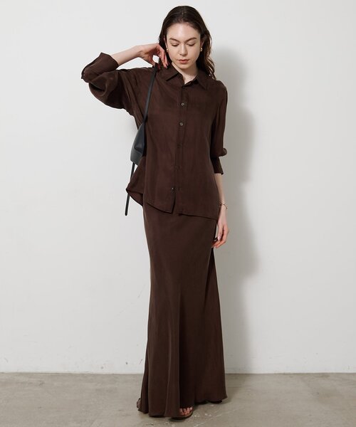 Whim Gazette（ウィムガゼット）の「キュプラフィブリルシャツ（シャツ/ブラウス・レディース・カーキ/ブラウン/ベージュ・FREE）」の10枚目の写真