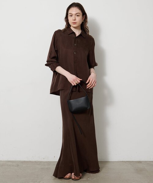 Whim Gazette（ウィムガゼット）の「キュプラフィブリルシャツ（シャツ/ブラウス・レディース・カーキ/ブラウン/ベージュ・FREE）」の11枚目の写真