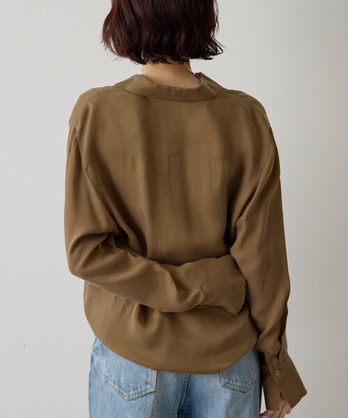 Whim Gazette（ウィムガゼット）の「キュプラフィブリルシャツ（シャツ/ブラウス・レディース・カーキ/ブラウン/ベージュ・FREE）」の19枚目の写真