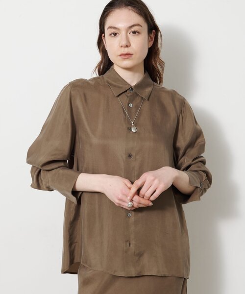 Whim Gazette（ウィムガゼット）の「キュプラフィブリルシャツ（シャツ/ブラウス・レディース・カーキ/ブラウン/ベージュ・FREE）」の21枚目の写真