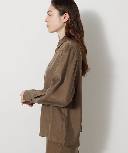 Whim Gazette（ウィムガゼット）の「キュプラフィブリルシャツ（シャツ/ブラウス・レディース・カーキ/ブラウン/ベージュ・FREE）」の22枚目の写真