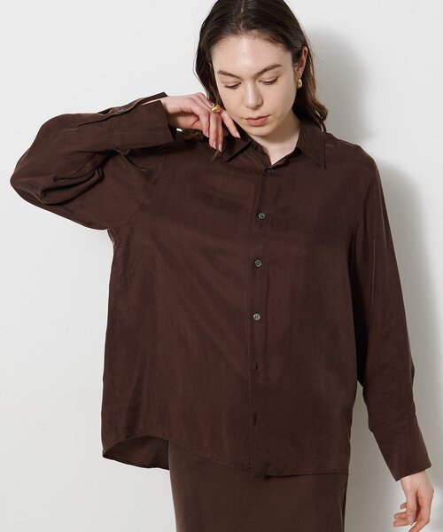 Whim Gazette（ウィムガゼット）の「キュプラフィブリルシャツ（シャツ/ブラウス・レディース・カーキ/ブラウン/ベージュ・FREE）」の4枚目の写真